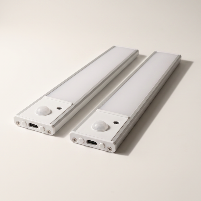 Kastlamp met Bewegingssensor - Zilver - set van 2 st.