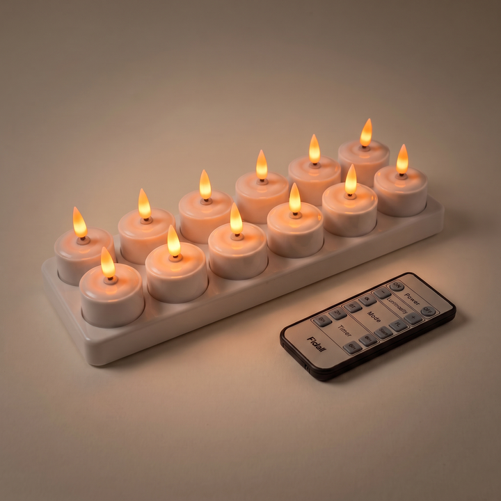 LED Kaarsen - Oplaadbare Waxinelichtjes 12x