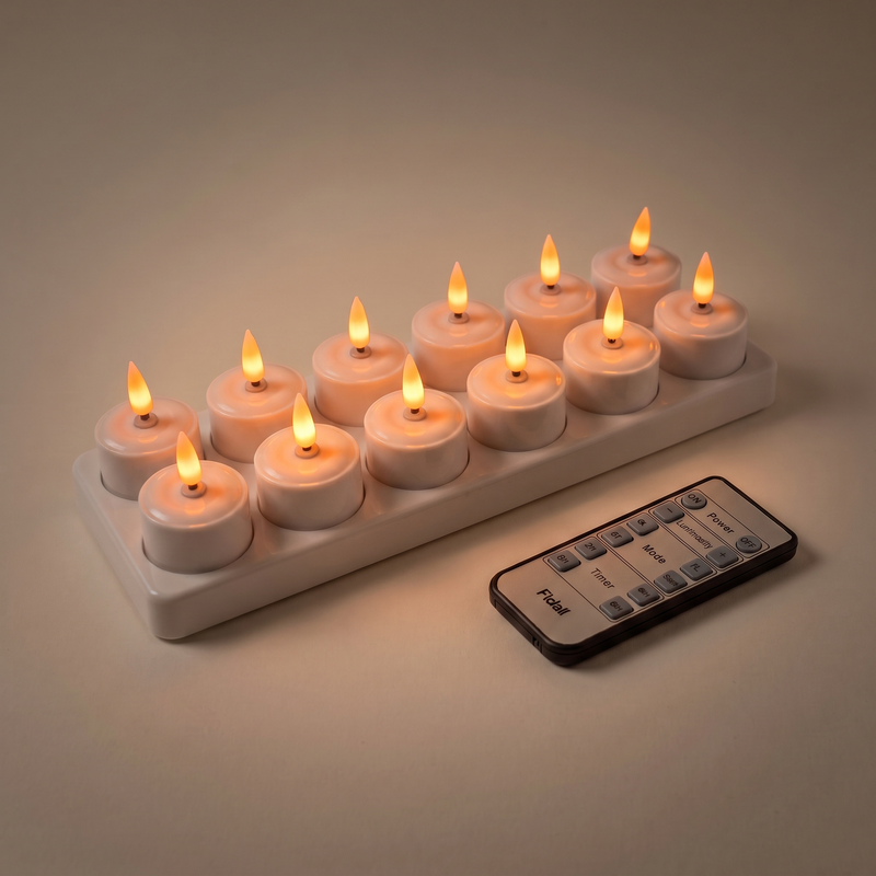 LED Kaarsen - Oplaadbare Waxinelichtjes 12x