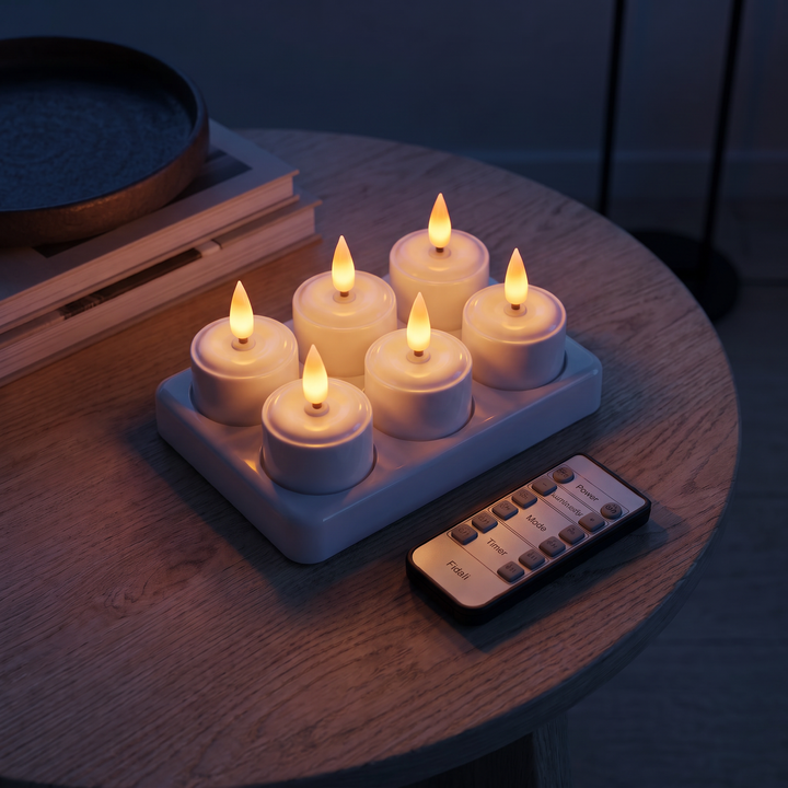LED Kaarsen - Oplaadbare Waxinelichtjes 6x