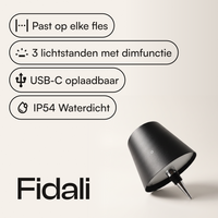 Flessenlamp - Oplaadbare LED Tafellamp - set van 2 st.